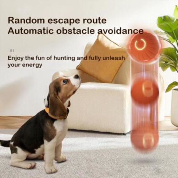 1x Smart Hundleksak Boll Elektronisk Interaktiv Leksak Rörlig Boll för Valp Katt K orange 1pcs