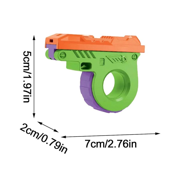 3D Barn Rättika Simulering Revolver Visselpipa Press Leksak Dekompression D9M5 orange one-size