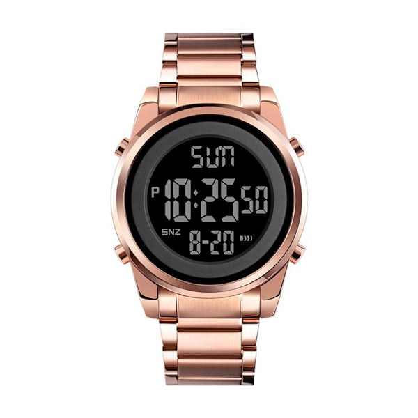 Minimalistisk Herrklocka i Rostfritt Stål Multifunktionell Digital Klocka Självlysande Vattentät I3b2 Rose Gold One size