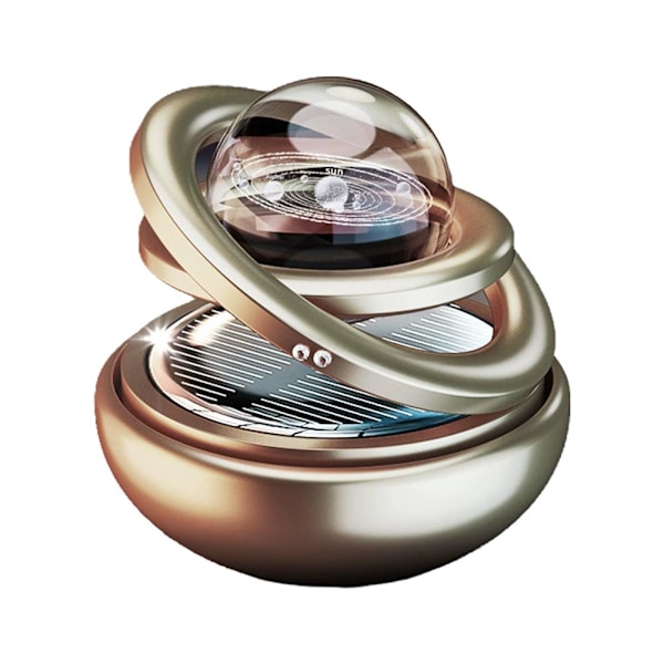 Bil Luftfräschare Solenergi, Soldriven Bil Luftfräschare & Aromspridare, Roterande Luftrenare för Bilinteriör, Automatisk Rotation forgold One size