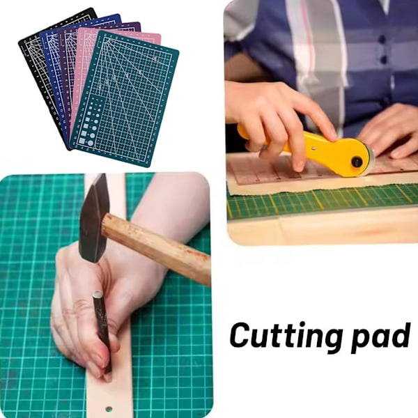 RJSQAQE Självläkande Skärmatta, A3/A4/A5 Roterande Skärmatta Dubbelsidig 5-Lagers Hantverksskärbräda för Tyg Quilting Patchwork Konst Hobby A5 Green 1pc