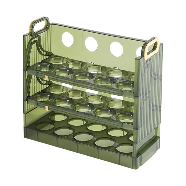 Vändbar Ägg Kylskåpsorganisatör 20/30 Kapacitet Klar Förvaring Kylskåp/s N8X8 greenB three-tier