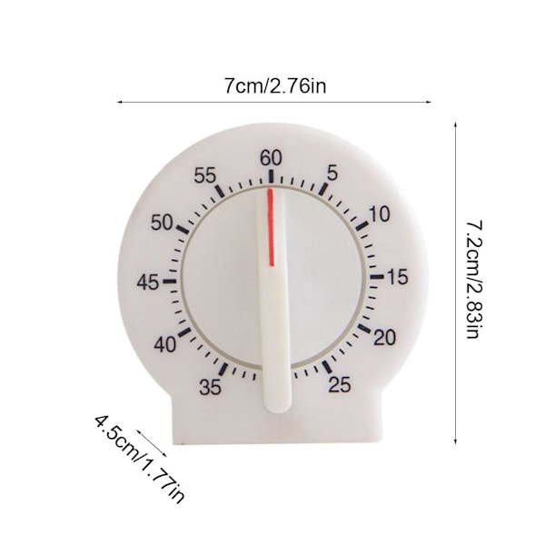 Minut Timer Mekanisk Manuell Matlagnings Timer Urverk varm White 1pcs