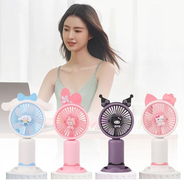Söt Personlig Mini Fläkt Handhållen Portabel För Inomhus Utomhus Aktiviteter Söt Sanrio Elektrisk Fläkt A6E5 white 1pcs