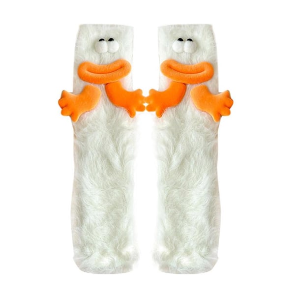 Söta och roliga strumpor Fula mellanhöga strumpor Höst- och strumpor Sovande Vintergolv Y8v6 White One size