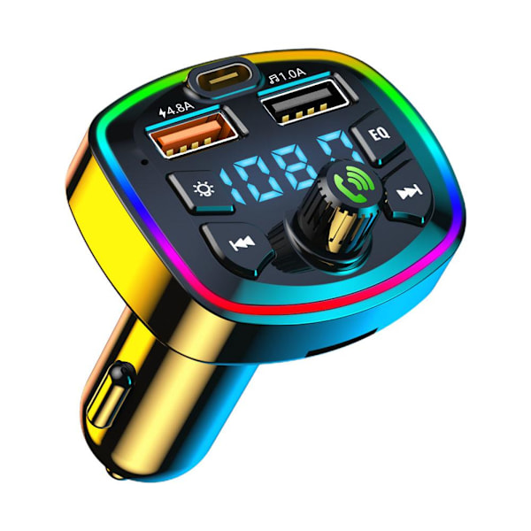 Billaddare FM-sändare Bluetooth 5.0 Handsfree Dubbel True 3.1A Port USB F7E0