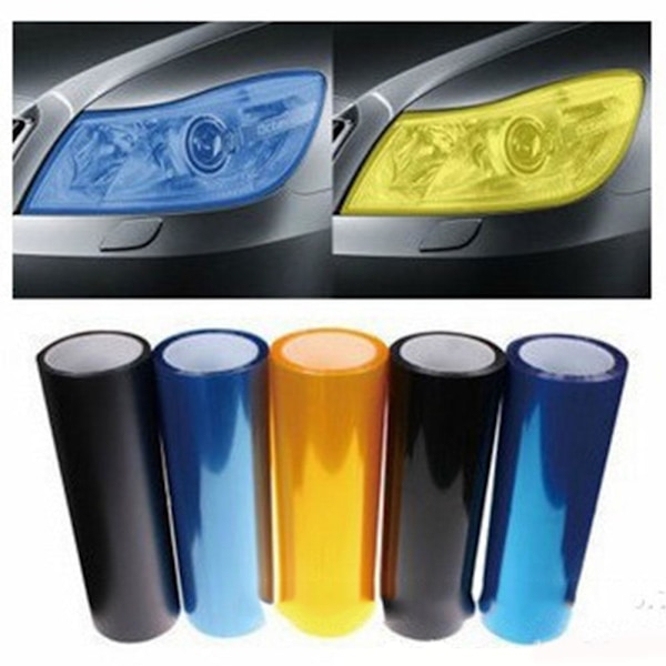 Bil Strålkastare Glansig Färgskiftande Film Färgskiftande Broms Bakljus Fil X9H2 Taillight smoked 30cm*60cm One size