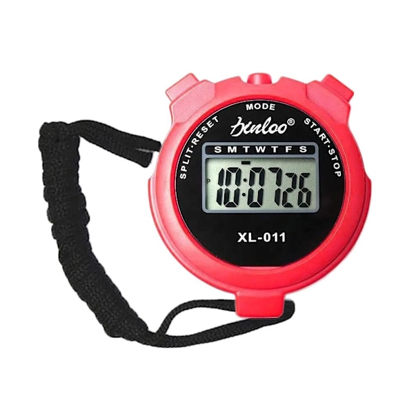 Digital Handhållen Sportstoppur Stoppur Timer Alarmräknare red 1size