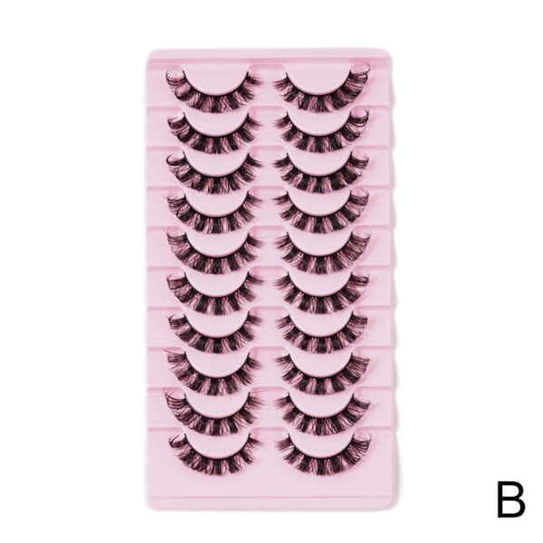 10 par ryska lösögonfransar D Curl Mink False R0F9 Fullständiga ögonfransar UK E2Y0 DH06-04 10 pairs