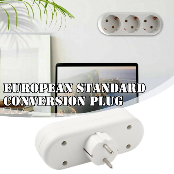 Ström Standardkontakt Adapter Uttag Konvertering 250V Väg 3 Uttag - 1 √ 16A F3C1