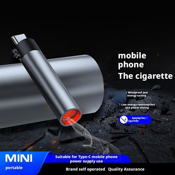 Elektrisk tändare - USB C tändare, flamlös vindtät, present till män A R9G7
