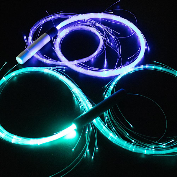 RGB LED Fiber Optic Whip-360° Vridbar Ljusstark Flow Toy Rave Hot Y7 Macaron green handle one size