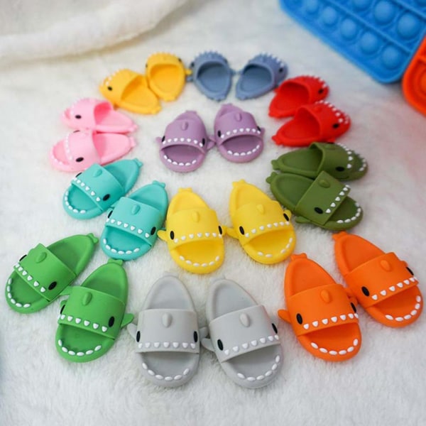 1Par Mini Shark Slipper Silikon Pet Hamster Hedgehog Skor Kul yellow S