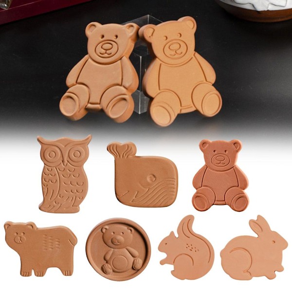 Terracotta Brun Sockerkaksbjörn Förvaring och Räddare Brun Skiva Socker Socker Brun J7M3 Squirrel 1pcs