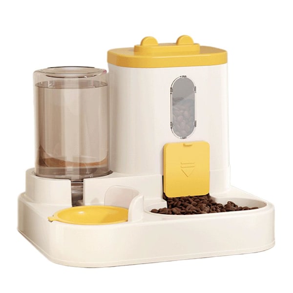 2-i-1 Helautomatisk Kattmatsautomat och Vattendispenser Stöd Re Gray 1set