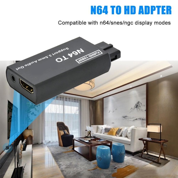 Spelkonsol till HDMI-konverterare Adapterkontakt för N64/SNES/NGC HDMI Ljudutgång S6N2