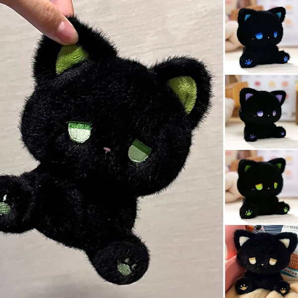 Fashion Emo Kitten Plysch Björn Docka Leksak Tecknad Fluffigt Djur Gosig Samlarobjekt Stoppad T2v1 Golden eyes 1pcs
