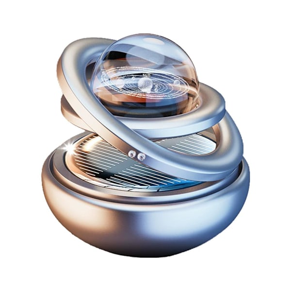 Bil Luftfräschare Solenergi, Soldriven Bil Luftfräschare & Aromspridare, Roterande Luftrenare för Bilinteriör, Automatisk Rotation forsilver One size