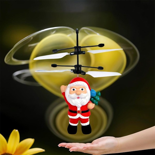 Flygande Jultomteleksaker, Jultomteflygplansleksak, Elektrisk Jultomtehelikopterleksak, Infraröd Induktionskontrollleksak, Jultomte