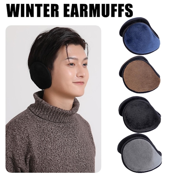Vinter Unisex Öronmuffar Fleece Plysch Öronvärmare Bakom Huvudband Blue One-size