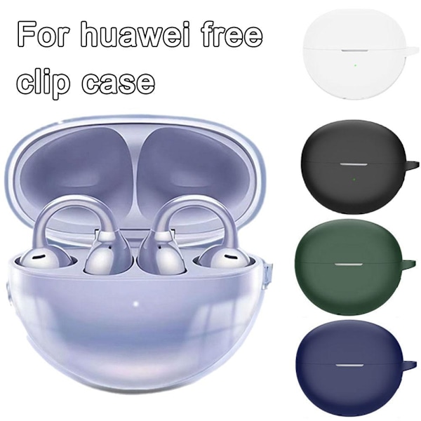 För Huawei Free Clip Skal/FreeBuds Pro 3/2+ Genomskinligt Mjukt Silikonskal Stöttåligt V1E5 transprent For HUAWEI Free Clip