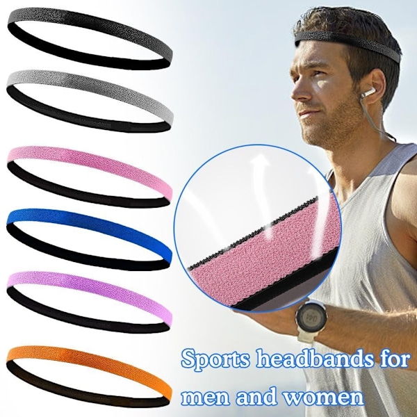 Fint Sportpannband Anti-Slip Svettabsorberande Hög Utomhus Yoga Löpning Stilfull Fitness J1i3 grey onesize