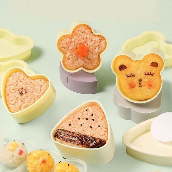 Risform för barn Bento Triangel Sushi Form Gör-det-själv Onigiri Form Japanska Bento Tång Tillbehör Q5u4 B 6pcs