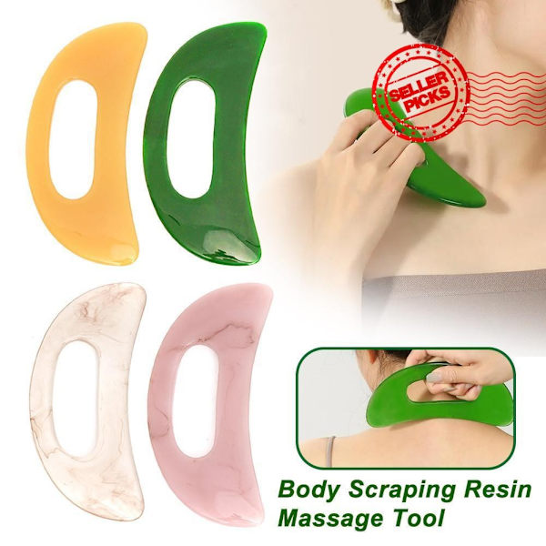 Kroppsskrapningsverktyg i harts för massage, lämplig för rygg, nacke, ansikte, benmassage U1h0 yellow 1pcs