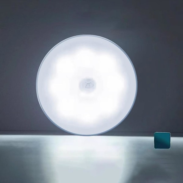 Uppladdningsbar Rörelsesensor Nattlampa, Rörelsesensor Lampa Inomhus, Sladdlös Batteridriven LED Nattlampa med Fäste, Auto-På/Av Liten Ni Warm light 1pcs