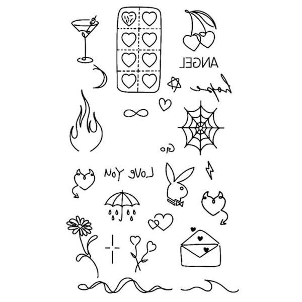 Liten Fräsch Vattentät Tatuering Patch Semi Permanent Och Vattentät Hållbar K1V4 style 1 1pcs