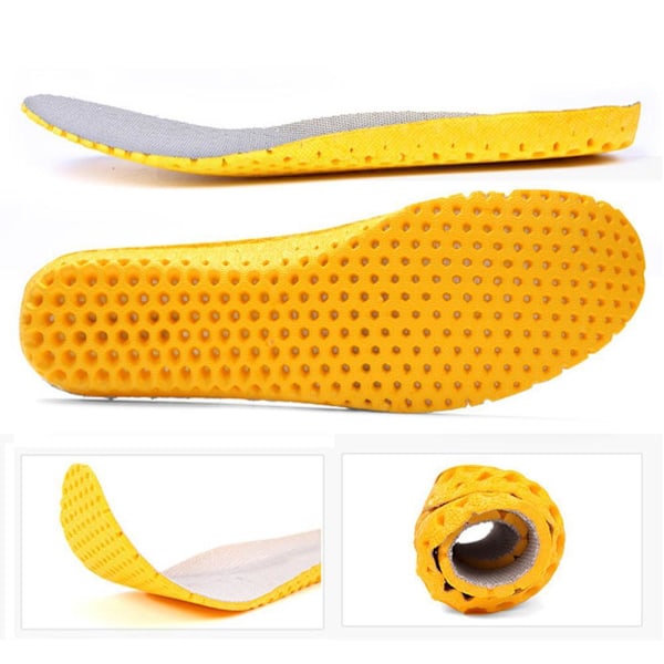 Sport Arch Support Soft Pad Insert Shoes Insoles Sole Memory Foa Yellow on black 43