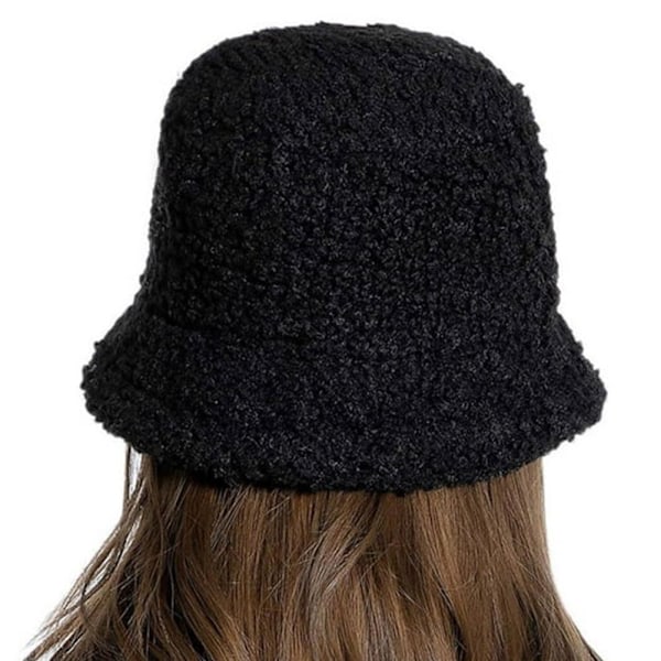 Enfärgad Lammull Fiskarhatt Varm Solhatt Vinter K4A0 beige One size
