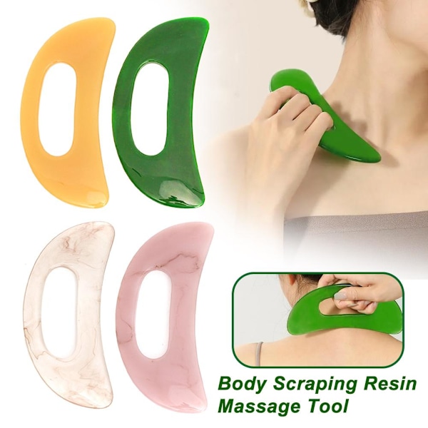 Kroppsskrapningsverktyg i harts för massage, lämplig för rygg, nacke, ansikte, benmassage U1h0 yellow 1pcs