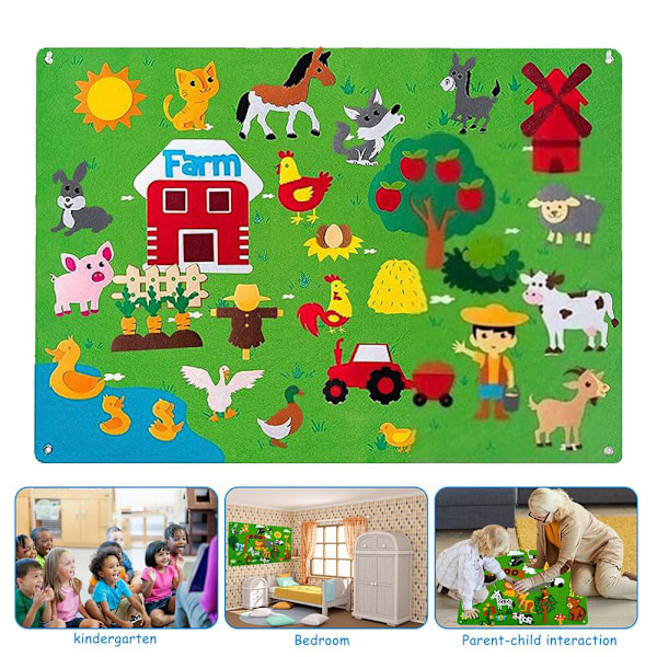 DIY Filtbräda Zoo Undervattensvärld Leksaker Lekbräda HET Pedagogisk T5Y9 zoo 105*75cm