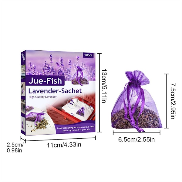 10-pack Lavendelpåsar Torkade Blommor Doftpåsar För Hemmet Lila Doft G7P6