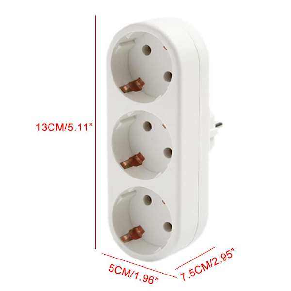 Ström Standardkontakt Adapter Uttag Konvertering 250V Väg 3 Uttag - 1 √ 16A F3C1