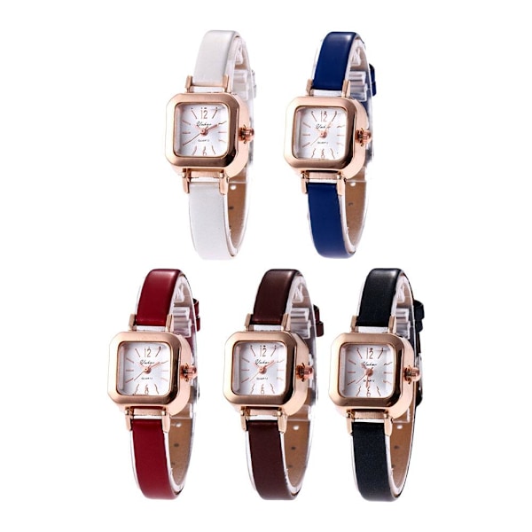 Ny Modeklocka Koreansk Version Retro Quartz Klocka Tunt Band Liten Fyrkantig Klocka Brown One size