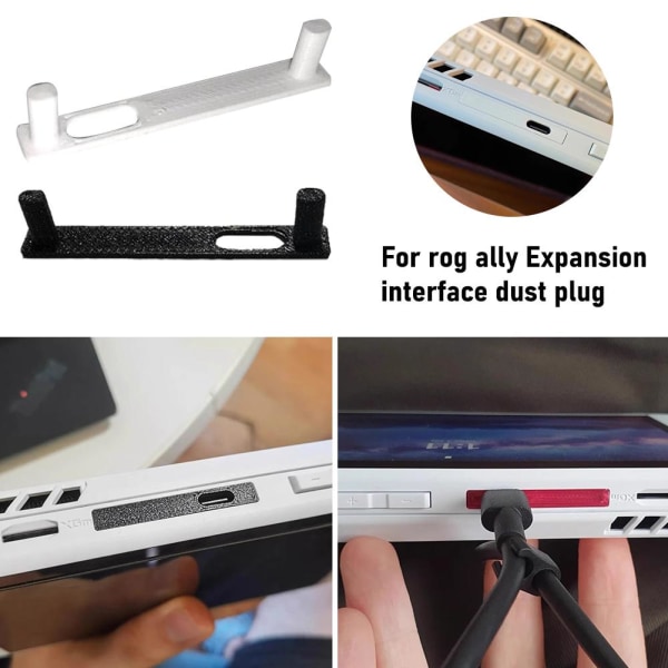 EIRZNGXQ Dammskydd för ASUS ROG Ally Handhållen Laddningsport Skydd Stick Locks black white For rog ally