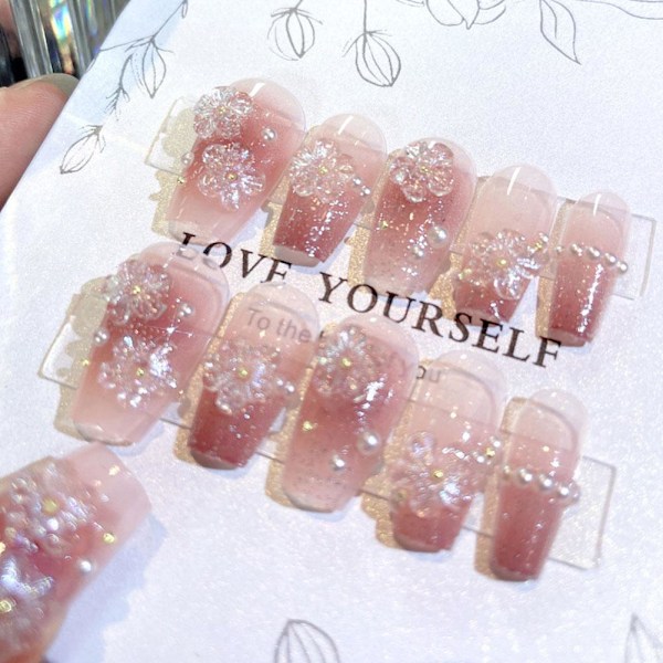 Burst Flash Isblå Aurora Bärbara Nagelstickers Långvariga A73 24pcs