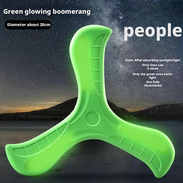 Boomerang Självlysande Flygande TeFat Mjuk Återvinningsbar för Barn Yellow 1pcs