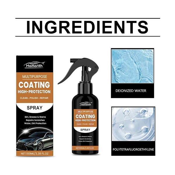 Turbo Shine Nexa, högt skydd snabb bilbeläggningsspray, bil Nano-spray 1pcsA One size 2pcs
