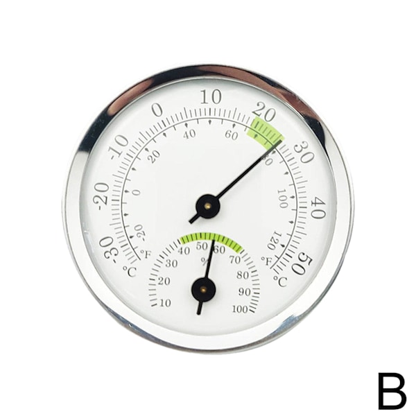 Termometer Mini Hygrometer Analog Luftfuktighet Rumsklimat Ne Utomhus-Inomhus C9C3 white One-size