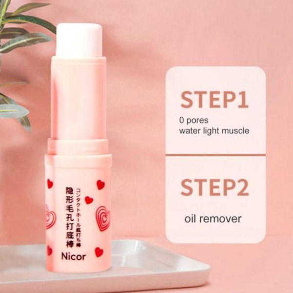 1/2x Magisk Pore Eraser Vattentät Ansiktsprimer Stick Primer Priming NICE O9D3 pinkA 8g 2pcs