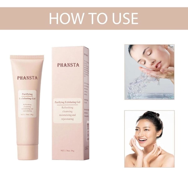 4-PACK PHANSTA Rengörande Exfolierande Gel Rengör, Återfuktar & Återupplivar - 50g
