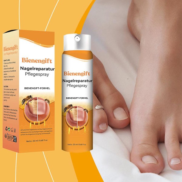Bee Nagelbehandlingsspray - 20 ml - för Nageltillväxt & Hälsa Natur--