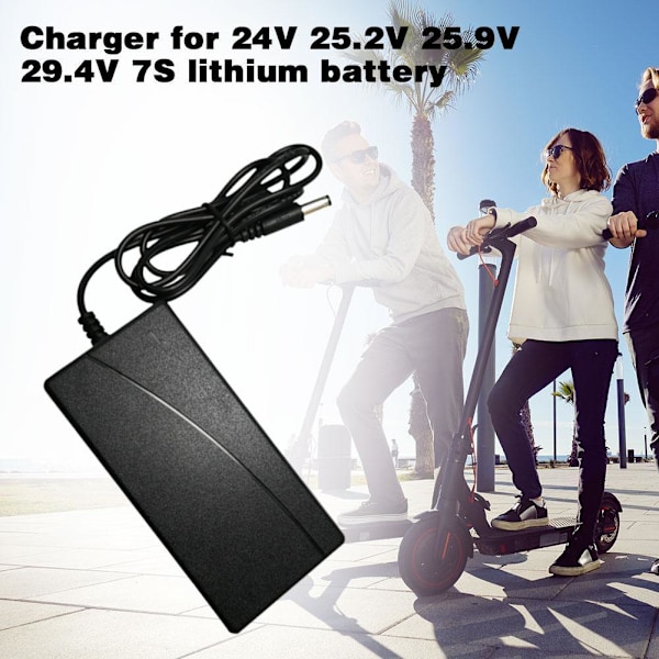 29.4V 2A Strömladdare För 24V Elcyklar Scooter - Litiumbatteri Ny V4D7 29.4V US 1set