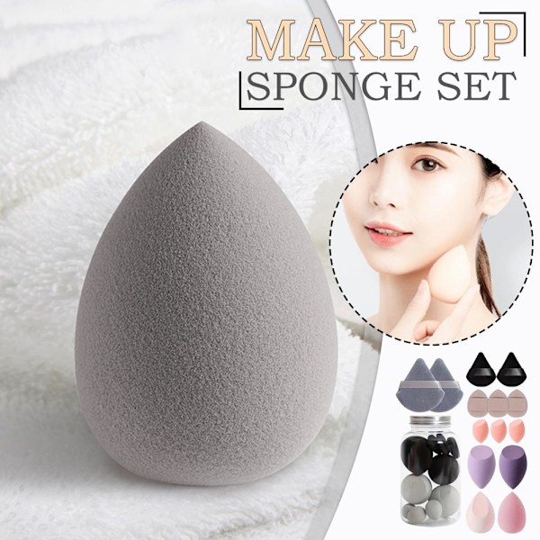 14 st Driftflaska Puff Set Vattendroppe Gourd Diagonal Skuren Puff Smink Ägg Set brown 14pcs