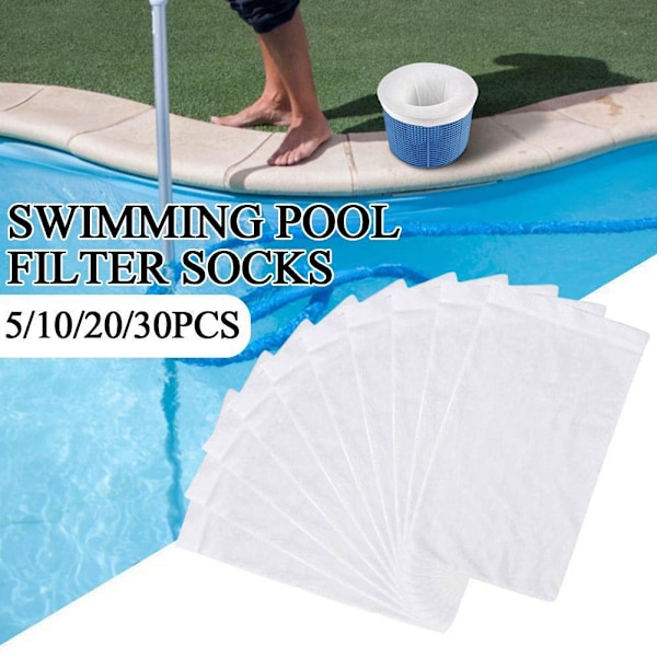 Filterstrumpa Poolskydd Simbassäng Skräp Set Uppblåsbara Skräpskydd K6K9 whiteD 30pcs