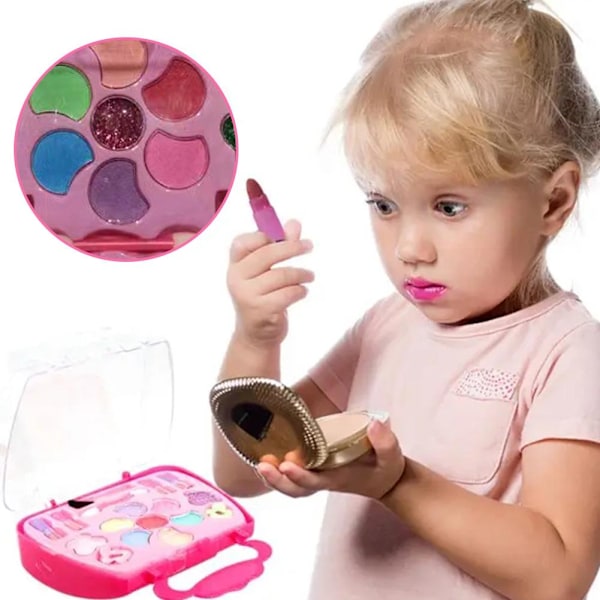 Sminkset för barn Leksak Handväska Set Säker Praktisk Design Låtsasleksaker Flickor Utsökt G4j2