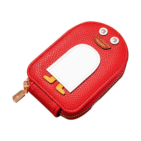 1X Tecknad Pingvin Visitkortshållare PU Myntbörs P1F7 2024 Söt Plånbok S8H6 red ONE-SIZE